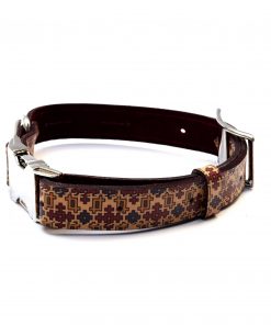 Handcrafted Motif Pattern Premium Soft Leather Dog Collar