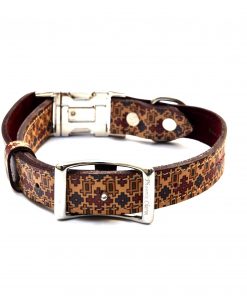 Handcrafted Motif Pattern Premium Soft Leather Dog Collar