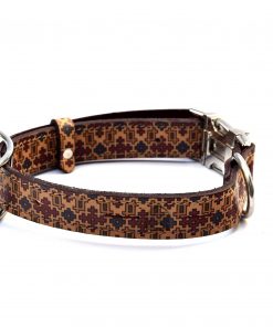 Handcrafted Motif Pattern Premium Soft Leather Dog Collar