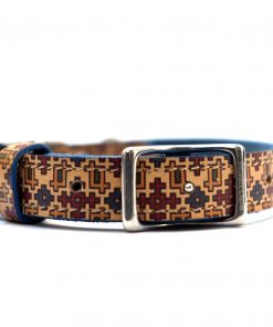 Handcrafted Motif Pattern Premium Soft Leather Dog Collar