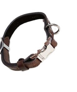HANDCRAFTED PREMIUM SOFT LEATHER DOG COLLAR-FULLY ADJUSTABLE METAL SIDE RELEASE BUCKLE – Small BROWN